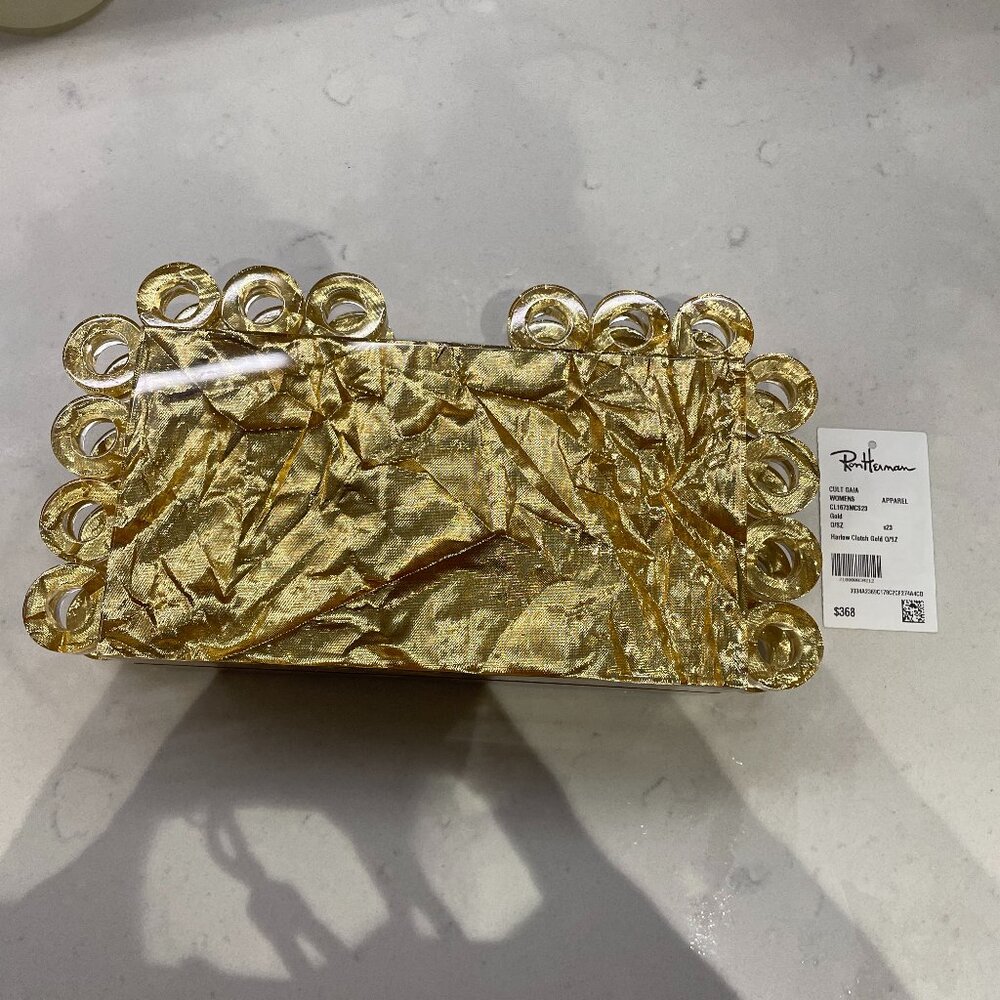 Cult Gaia Harlow Gold Clutch